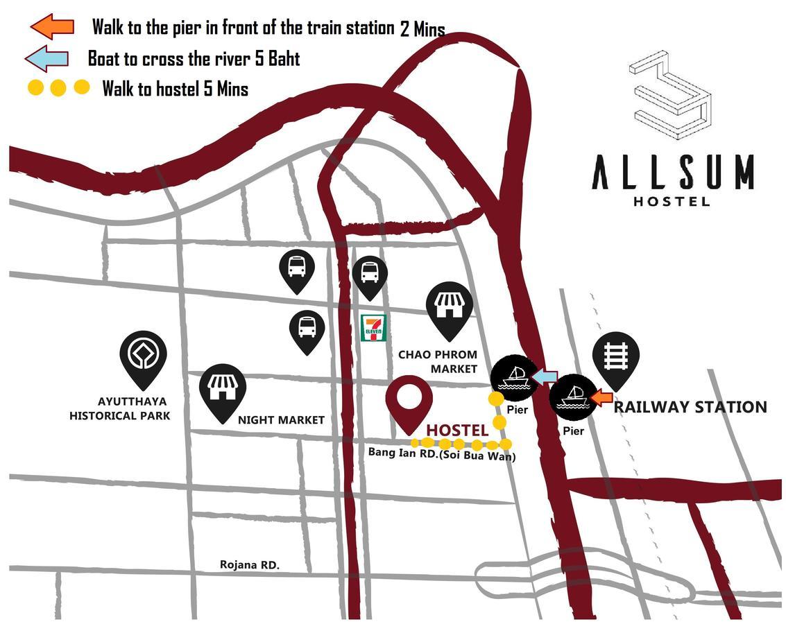 Allsum Hostel Ayutthaya Bagian luar foto